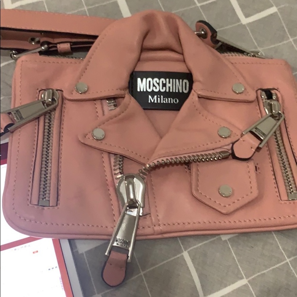 Moschino pink jacket style handbag